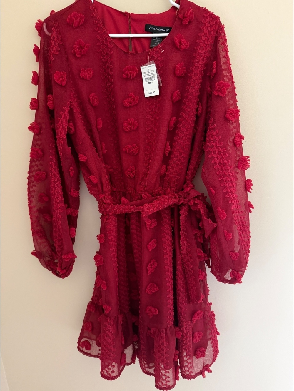 12 NWT Ashley Stewart sheer lined dress